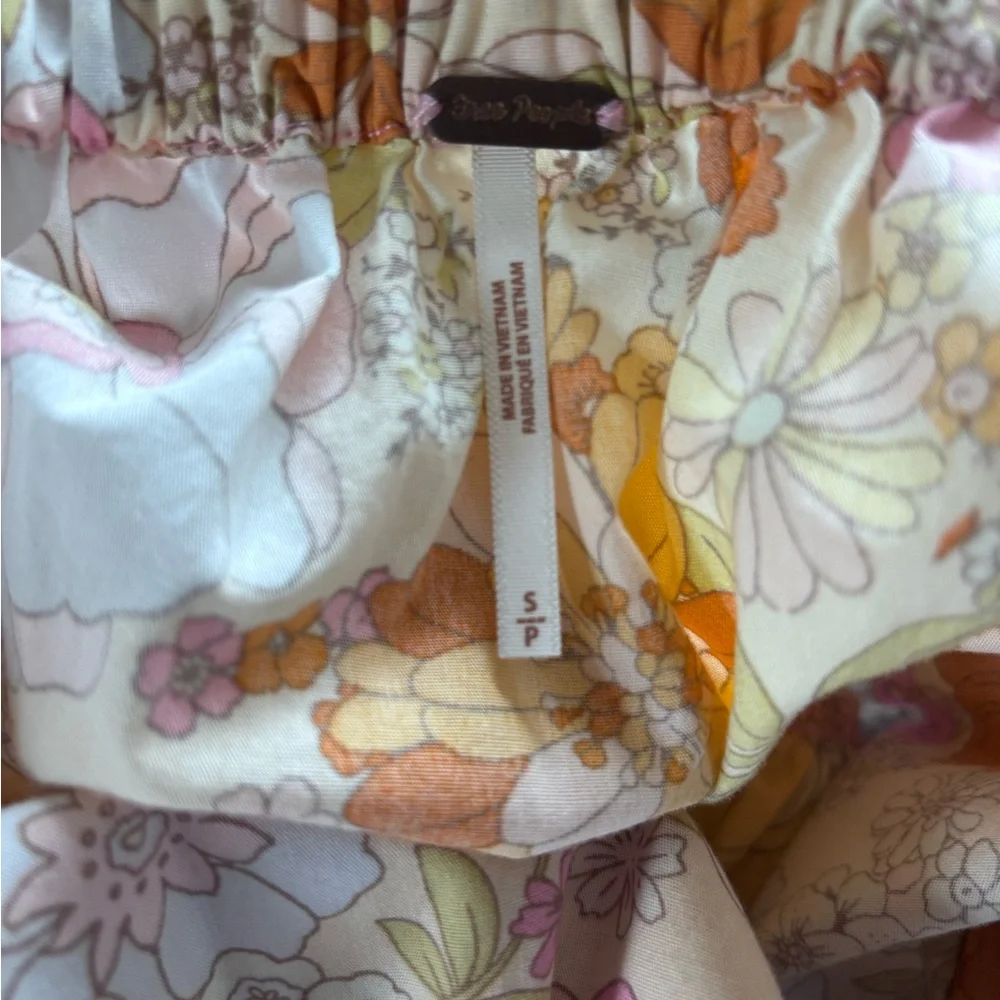 Free People Floral Print Dress with Pink and Orange Accents - Picture 3 of 3